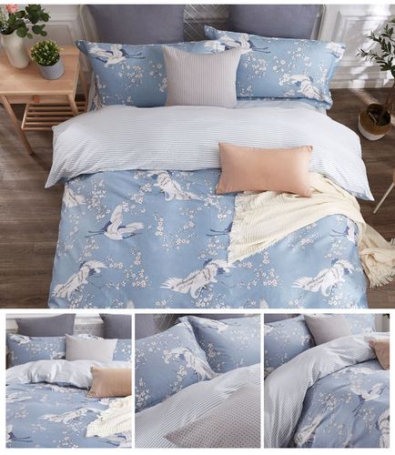 床上用品家纺1.5纯棉贡缎套装床品全棉被套床单四件套床上套件